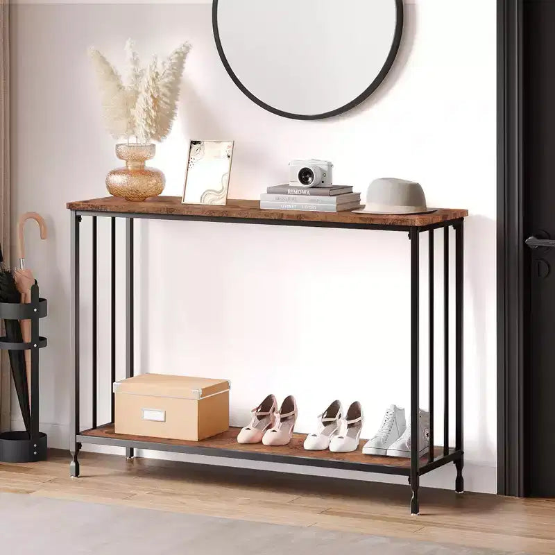 GustoWave 41.5'' Narrow Console Table 2-Tier Wood Accent Sofa Table Furniture for Entryway Living Room Hallway Easy Assembly