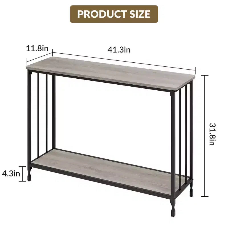 GustoWave 41.5'' Narrow Console Table 2-Tier Wood Accent Sofa Table Furniture for Entryway Living Room Hallway Easy Assembly