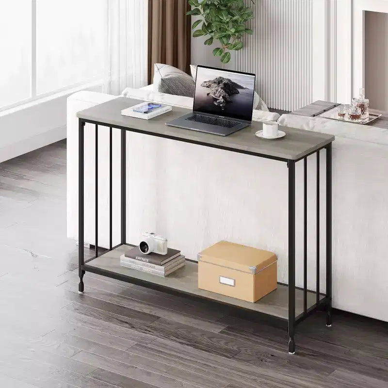 GustoWave 41.5'' Narrow Console Table 2-Tier Wood Accent Sofa Table Furniture for Entryway Living Room Hallway Easy Assembly
