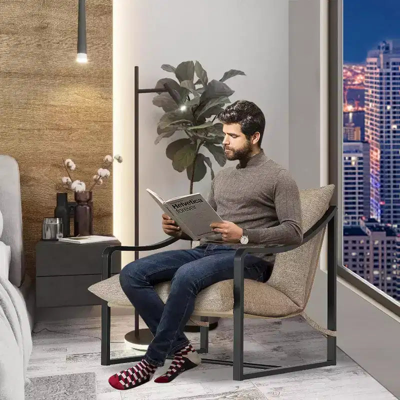 COZONY Modern Accent Chair with Metal Frame Upholstered Lounge Armchair with Foam Cushion for Living Room Bedroom