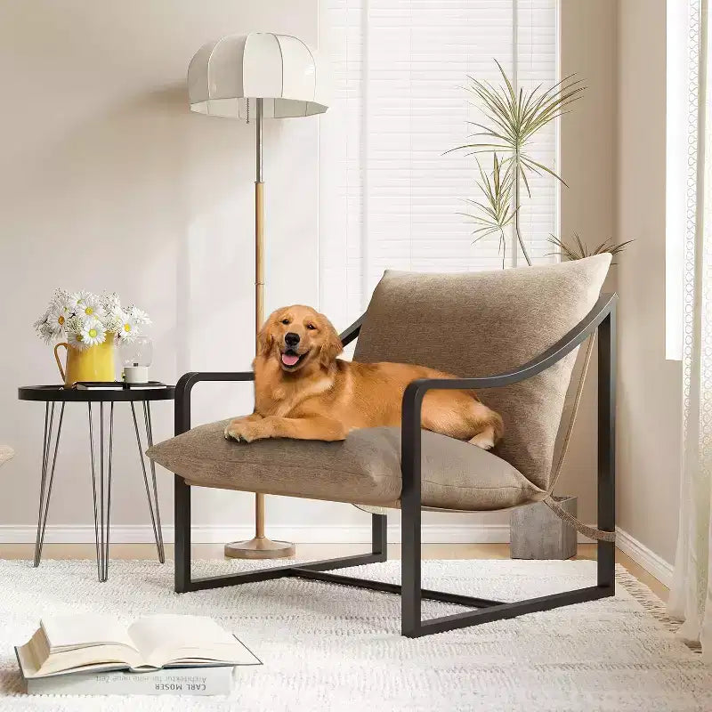 COZONY Modern Accent Chair with Metal Frame Upholstered Lounge Armchair with Foam Cushion for Living Room Bedroom