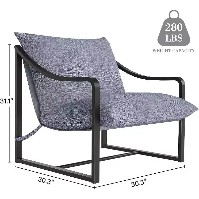 COZONY Modern Accent Chair with Metal Frame Upholstered Lounge Armchair with Foam Cushion for Living Room Bedroom