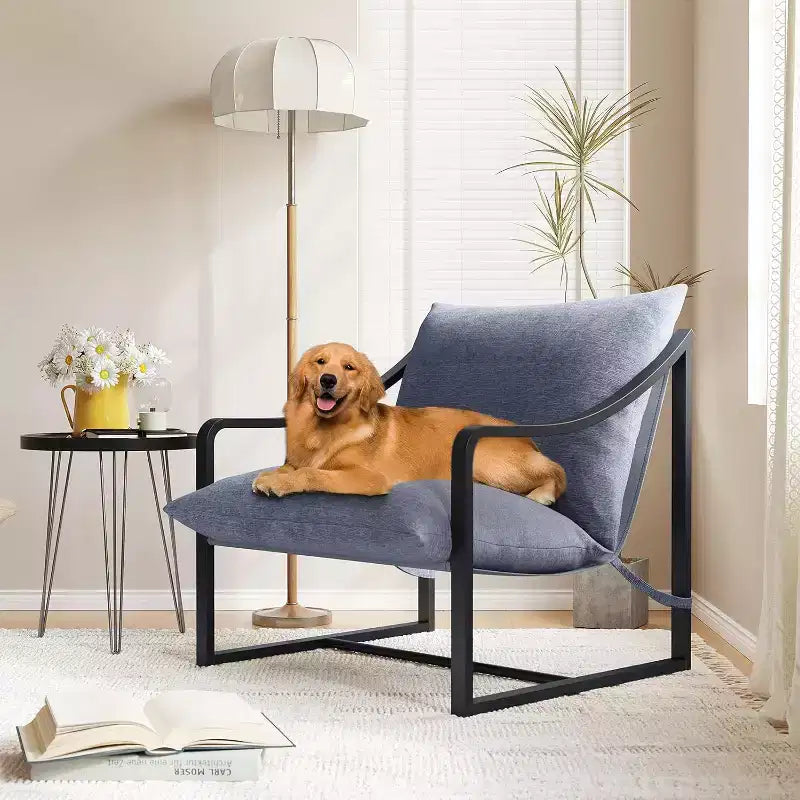COZONY Modern Accent Chair with Metal Frame Upholstered Lounge Armchair with Foam Cushion for Living Room Bedroom