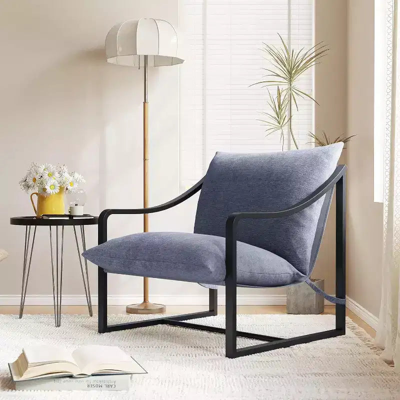 COZONY Modern Accent Chair with Metal Frame Upholstered Lounge Armchair with Foam Cushion for Living Room Bedroom