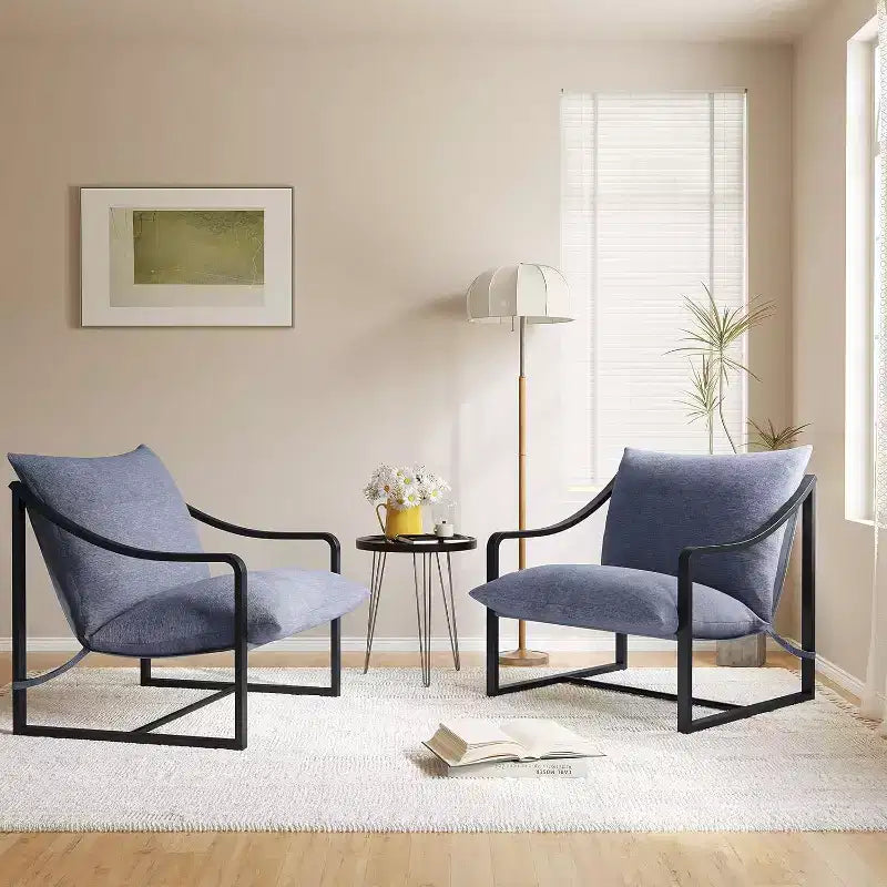 COZONY Modern Accent Chair with Metal Frame Upholstered Lounge Armchair with Foam Cushion for Living Room Bedroom