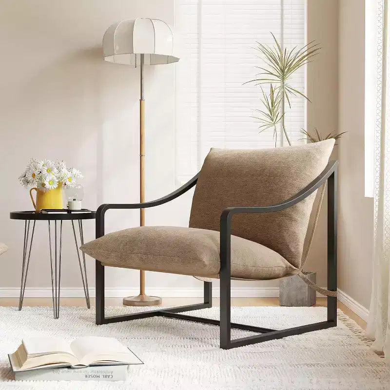 COZONY Modern Accent Chair with Metal Frame Upholstered Lounge Armchair with Foam Cushion for Living Room Bedroom