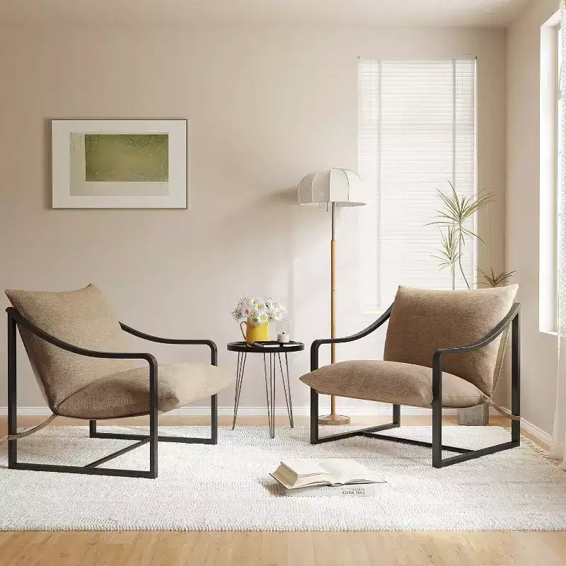 COZONY Modern Accent Chair with Metal Frame Upholstered Lounge Armchair with Foam Cushion for Living Room Bedroom
