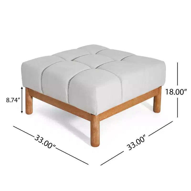 Christopher Knight Home Modern Upholstered Allen Biscuit-style Tufted Ottoman with Square shape