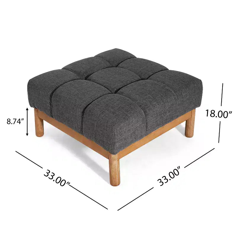 Christopher Knight Home Modern Upholstered Allen Biscuit-style Tufted Ottoman with Square shape