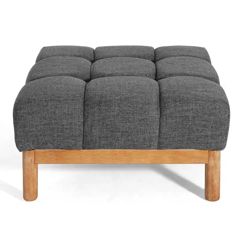 Christopher Knight Home Modern Upholstered Allen Biscuit-style Tufted Ottoman with Square shape