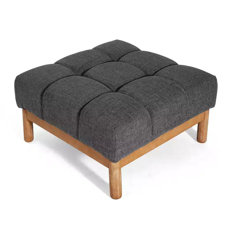 Christopher Knight Home Modern Upholstered Allen Biscuit-style Tufted Ottoman with Square shape