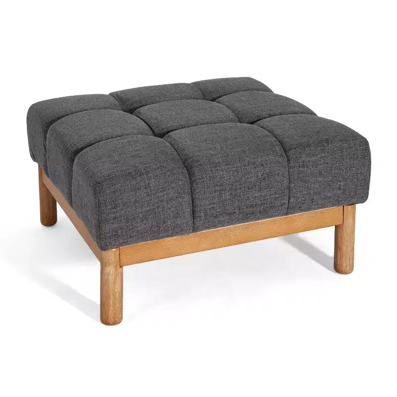 Christopher Knight Home Modern Upholstered Allen Biscuit-style Tufted Ottoman with Square shape