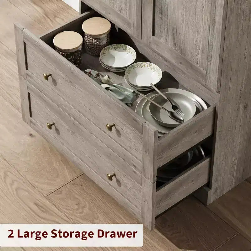 71 High Arched Bookcase Wooden Arched Bookshelf With Doors and Drawers Large Arched Display Bookcase With Storage Suitable for Office Living Room