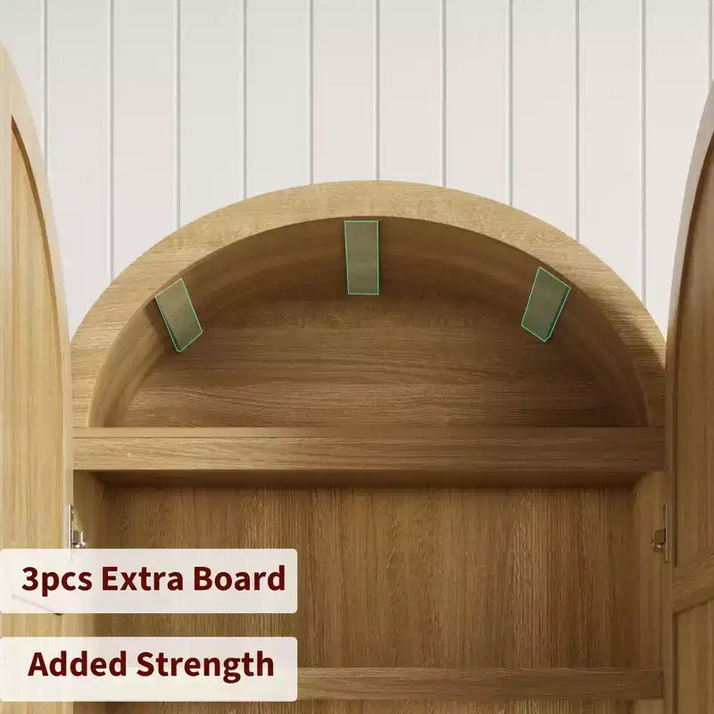 71 High Arched Bookcase Wooden Arched Bookshelf With Doors and Drawers Large Arched Display Bookcase With Storage Suitable for Office Living Room