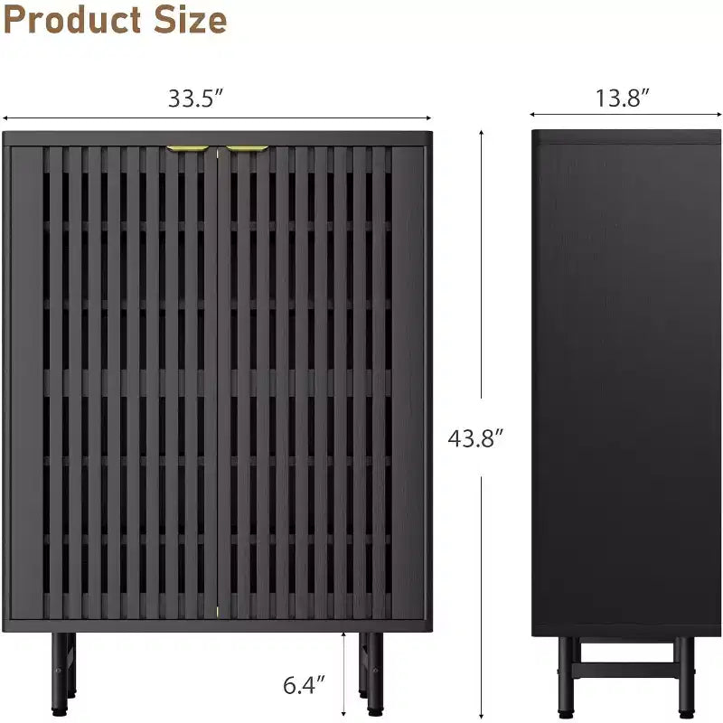 Wooden shoe cabinet with louvered doors freestanding narrow entryway and hallway shoe rack accommodates 24 pairs of shoes.