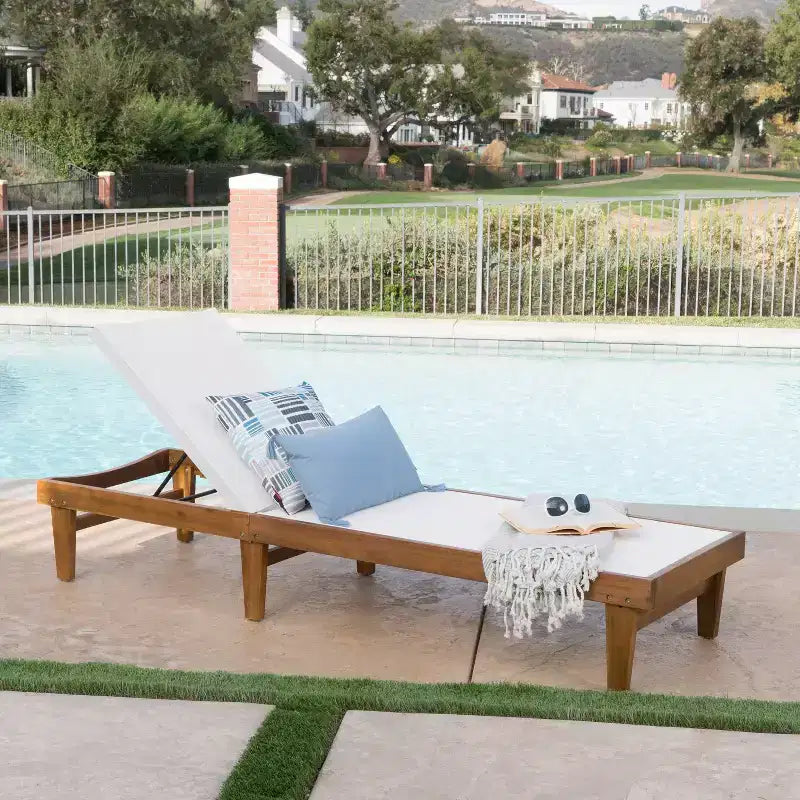 Adjustable Outdoor Chaise Lounge Chairs for Patio Poolside or Porch