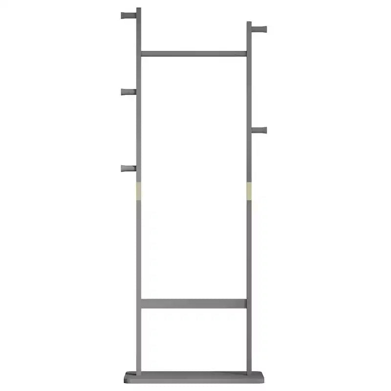 Freestanding Wooden Coat Rack Stand Coat Tree with 5 Hooks and 2 Hangers Jacket Holder for Entryway Bedroom or Office
