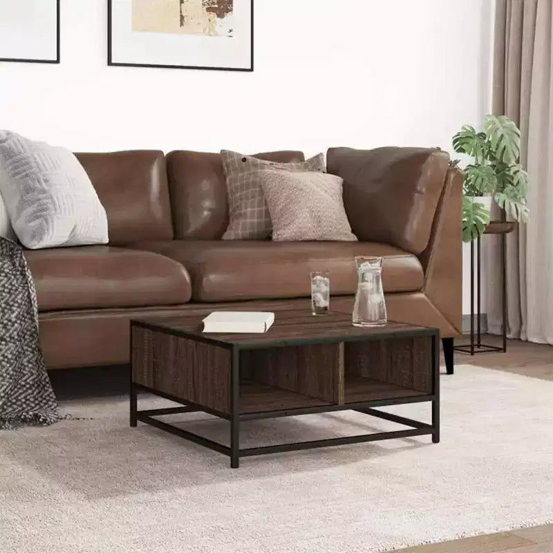 Clihome Storage Coffee Table Square Modern Table with Spacious Hidden Compartment Matte Finish