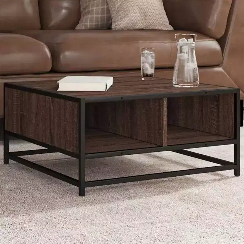 Clihome Storage Coffee Table Square Modern Table with Spacious Hidden Compartment Matte Finish