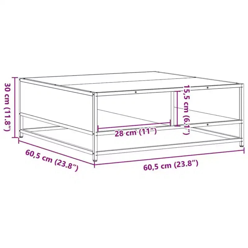 Clihome Storage Coffee Table Square Modern Table with Spacious Hidden Compartment Matte Finish