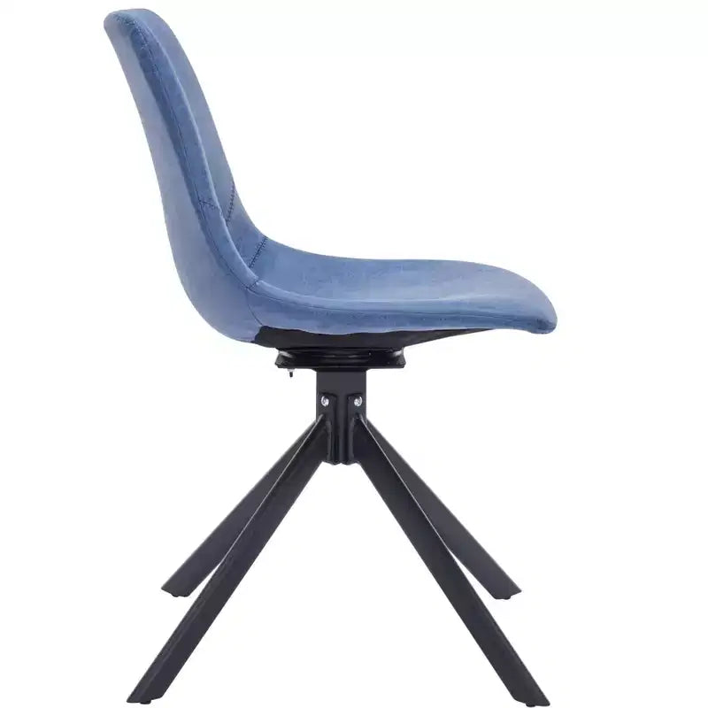 LeisureMod Leather Dining Chair with 360-Degree Swivel And Powder-Coated Iron Legs