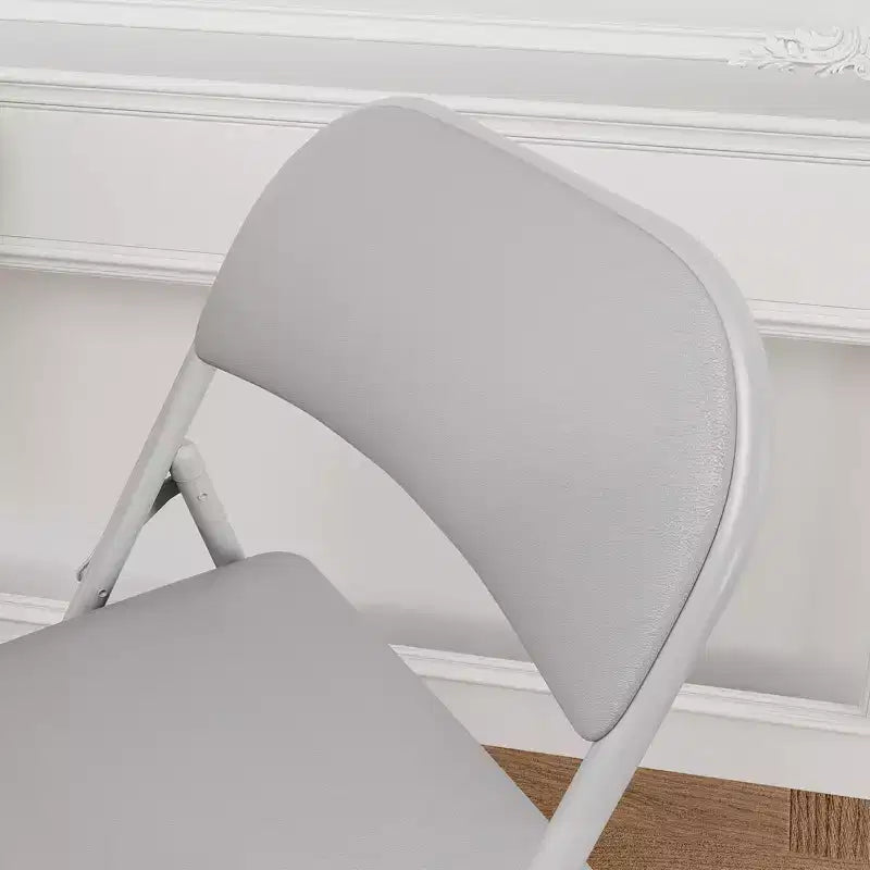 Folding Chairs with Padded Cushions Metal Frame Hold Up to 350 Pounds Portable Leather Upholstered Chair for Dining Room Living Room