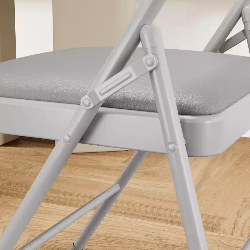 Folding Chairs with Padded Cushions Metal Frame Hold Up to 350 Pounds Portable Leather Upholstered Chair for Dining Room Living Room