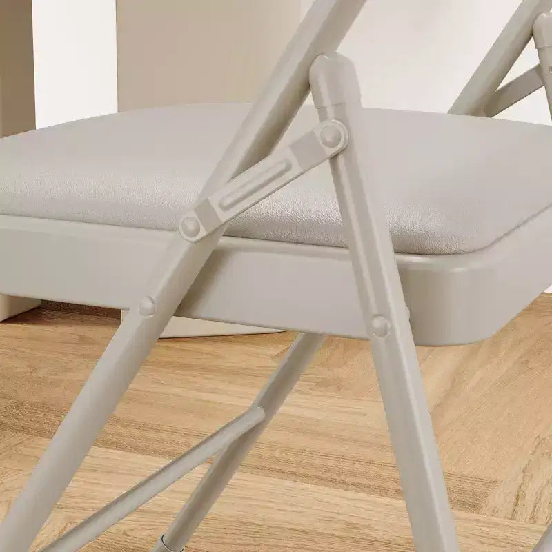 Folding Chairs with Padded Cushions Metal Frame Hold Up to 350 Pounds Portable Leather Upholstered Chair for Dining Room Living Room