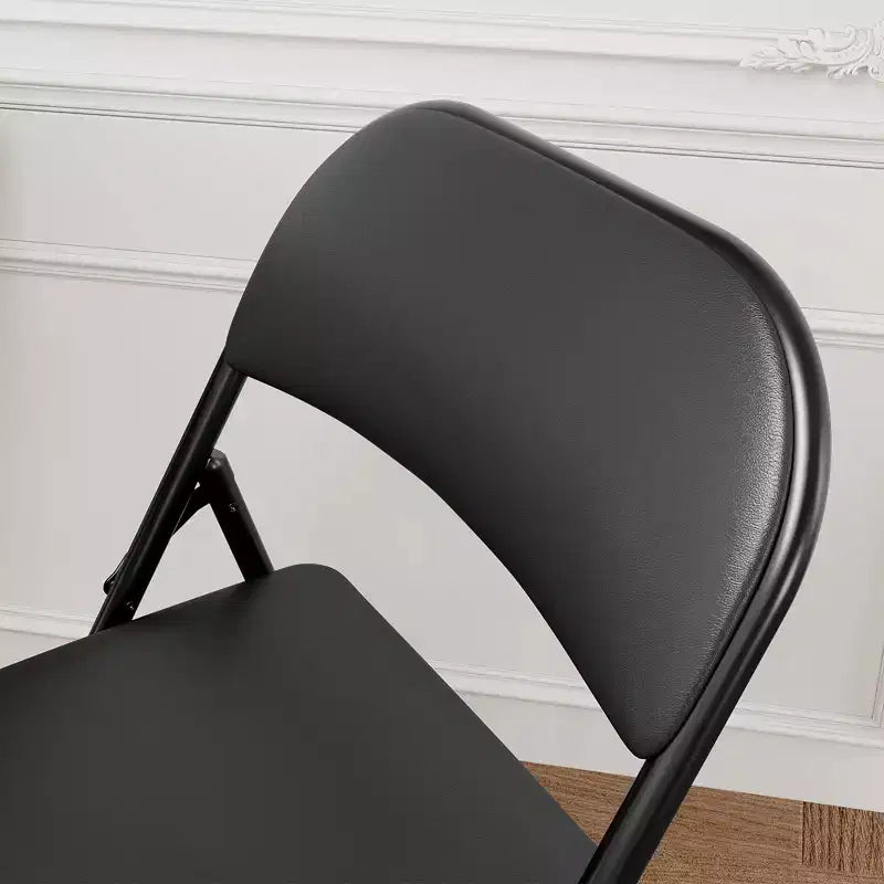 Folding Chairs with Padded Cushions Metal Frame Hold Up to 350 Pounds Portable Leather Upholstered Chair for Dining Room Living Room