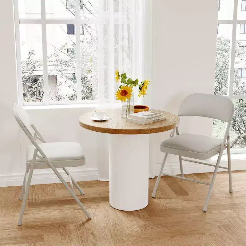 Folding Chairs with Padded Cushions Metal Frame Hold Up to 350 Pounds Portable Leather Upholstered Chair for Dining Room Living Room