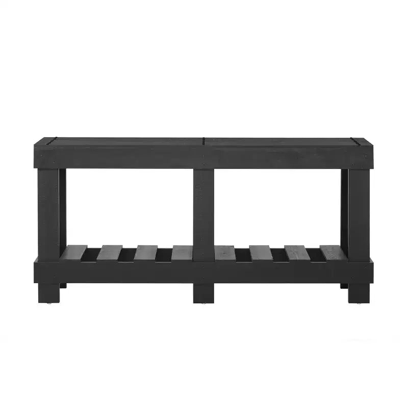 Farmhouse Console Table with Storage Fir Solid Wood Hallway Table Vintage Entryway Table with Shelf and Reinforced Legs