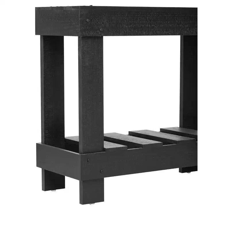 Farmhouse Console Table with Storage Fir Solid Wood Hallway Table Vintage Entryway Table with Shelf and Reinforced Legs