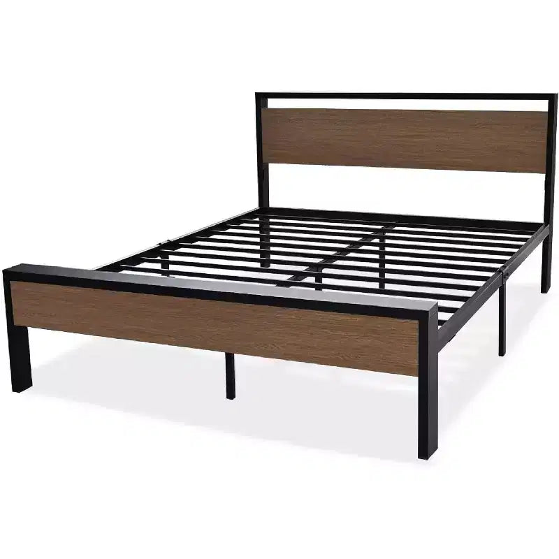 Platform Bed Frame with Headboard and Footboard Under Bed Storage No Box Spring Needed 12 Metal Slats Noise Free