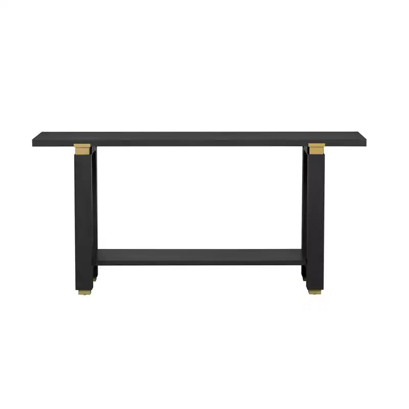 Minimalist Console Table with Storage Wood Entryway Table with Open Shelf Farmhouse Hallway Table