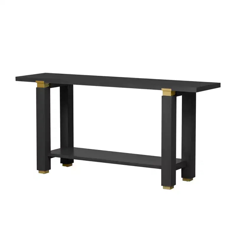 Minimalist Console Table with Storage Wood Entryway Table with Open Shelf Farmhouse Hallway Table