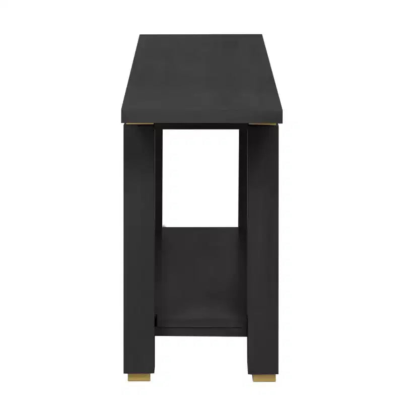 Minimalist Console Table with Storage Wood Entryway Table with Open Shelf Farmhouse Hallway Table