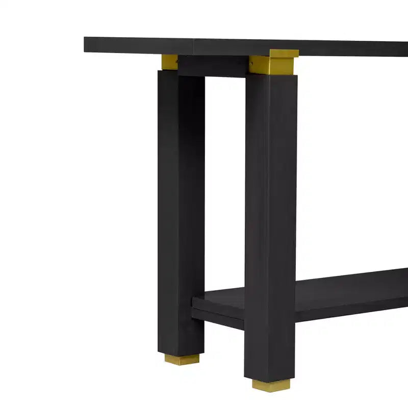 Minimalist Console Table with Storage Wood Entryway Table with Open Shelf Farmhouse Hallway Table