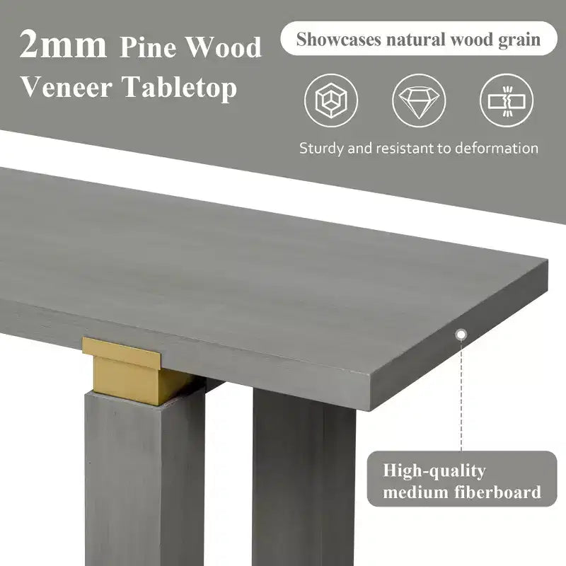 Minimalist Console Table with Storage Wood Entryway Table with Open Shelf Farmhouse Hallway Table