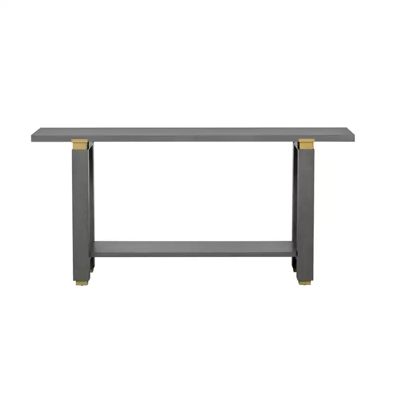 Minimalist Console Table with Storage Wood Entryway Table with Open Shelf Farmhouse Hallway Table