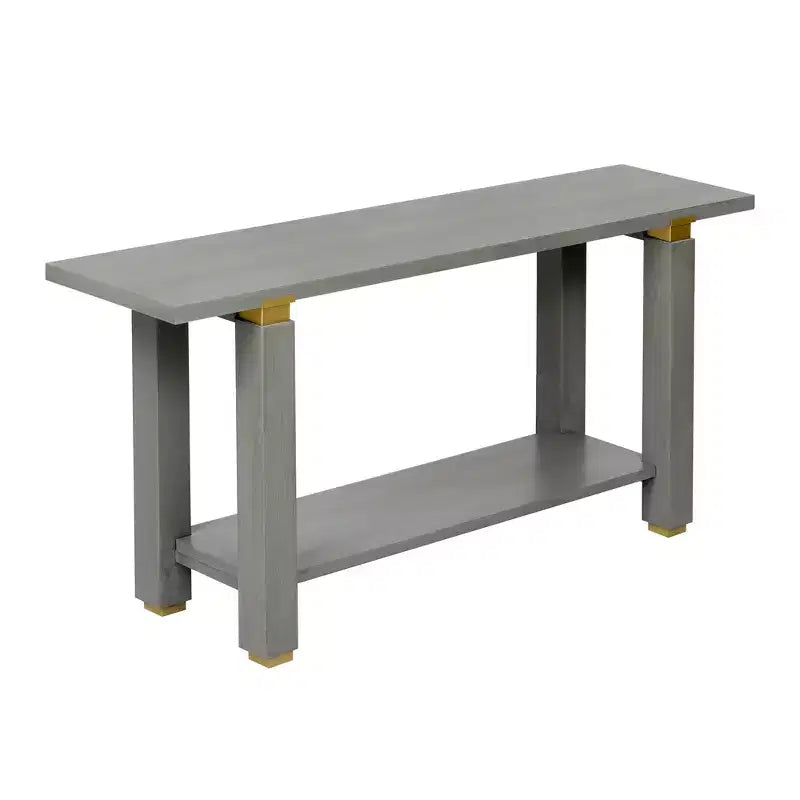 Minimalist Console Table with Storage Wood Entryway Table with Open Shelf Farmhouse Hallway Table
