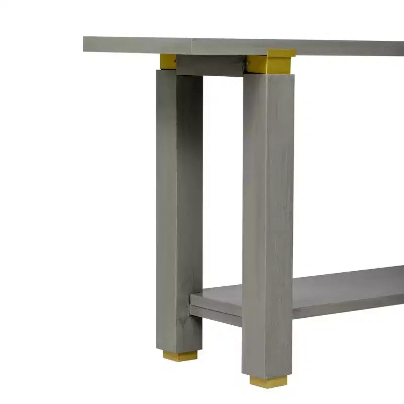 Minimalist Console Table with Storage Wood Entryway Table with Open Shelf Farmhouse Hallway Table