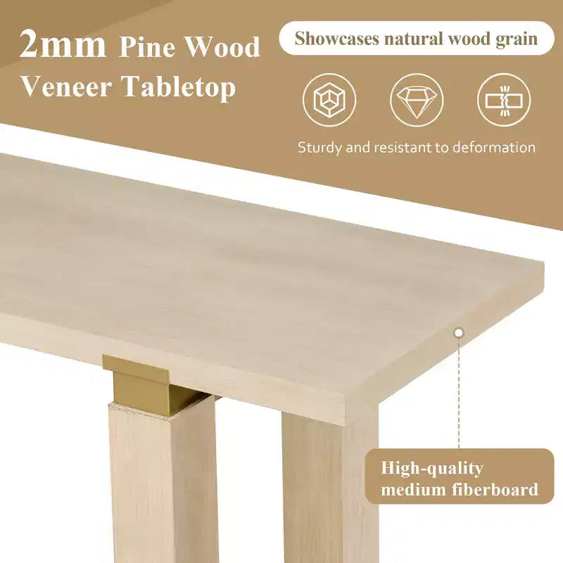 Minimalist Console Table with Storage Wood Entryway Table with Open Shelf Farmhouse Hallway Table