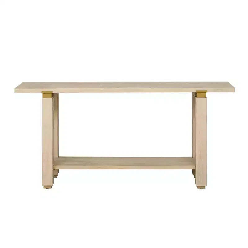 Minimalist Console Table with Storage Wood Entryway Table with Open Shelf Farmhouse Hallway Table