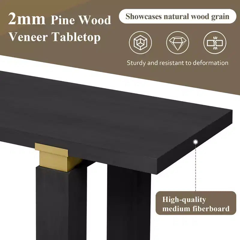 Minimalist Console Table with Storage Wood Entryway Table with Open Shelf Farmhouse Hallway Table