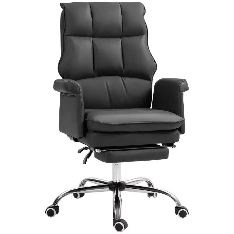 PU Leather Executive Office Chair Ergonomic and Reclining Office Desk Chair with Footrest