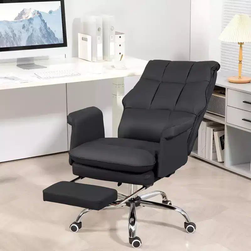 PU Leather Executive Office Chair Ergonomic and Reclining Office Desk Chair with Footrest