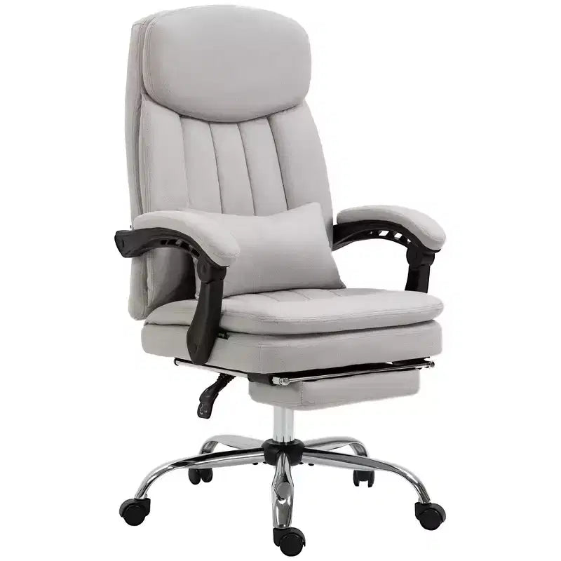 Executive Office Chair with Vibration Massage Microfibre Swivel Desk Chair Heated Reclining Computer Chair with Lumbar Support Pillow Footrest