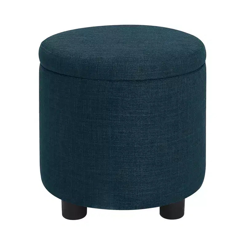 HomeStock Comfort Round Accent Storage Ottoman with Reversible Tray Lid