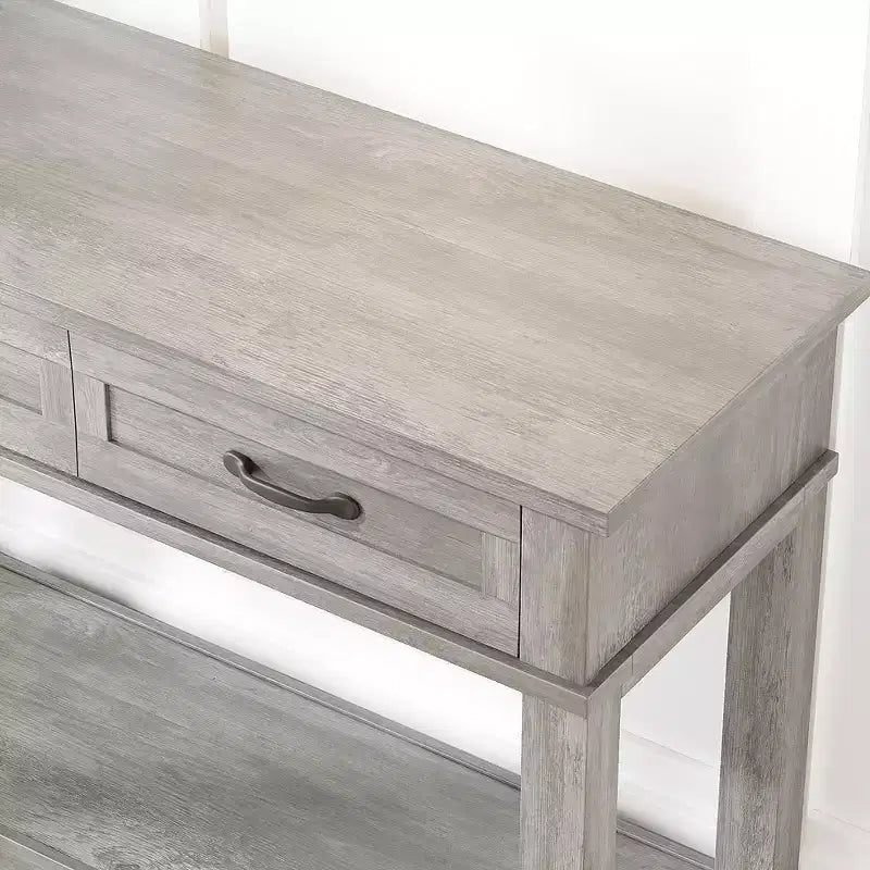 54 Entryway Table Console Table with 3 Storage Drawers 3-Tiered Country-Style Wooden Sofa Table Hallway Tables for Entryway Living Room