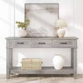 54 Entryway Table Console Table with 3 Storage Drawers 3-Tiered Country-Style Wooden Sofa Table Hallway Tables for Entryway Living Room